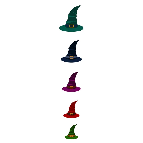 Halloween Background Witch Hats White Background — Stock Vector