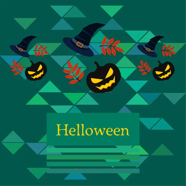 Halloween Herbst Kürbisse Und Gefallene Blätter Vektor Hintergrund — Stockvektor