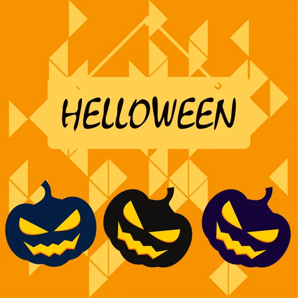 Halloween Pozadí Jack Lanterns Vektorové Ilustrace — Stockový vektor