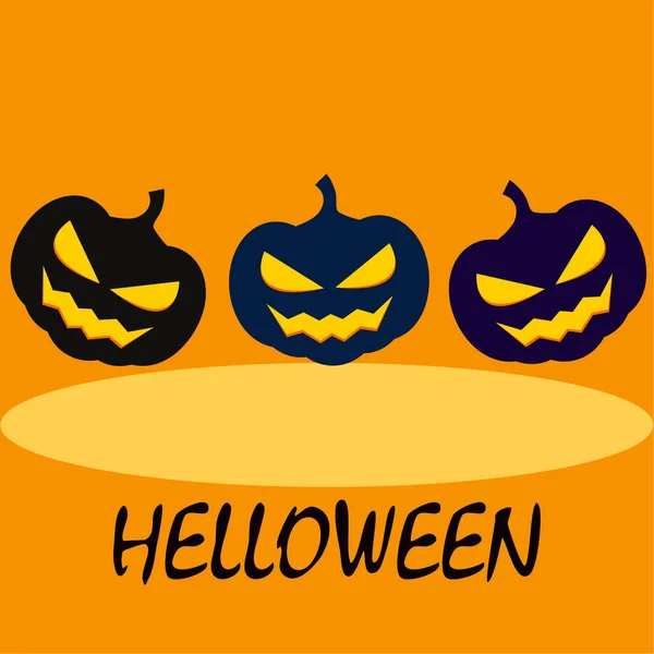 Halloween Bakgrund Med Pumpalykta Vektorillustration — Stock vektor