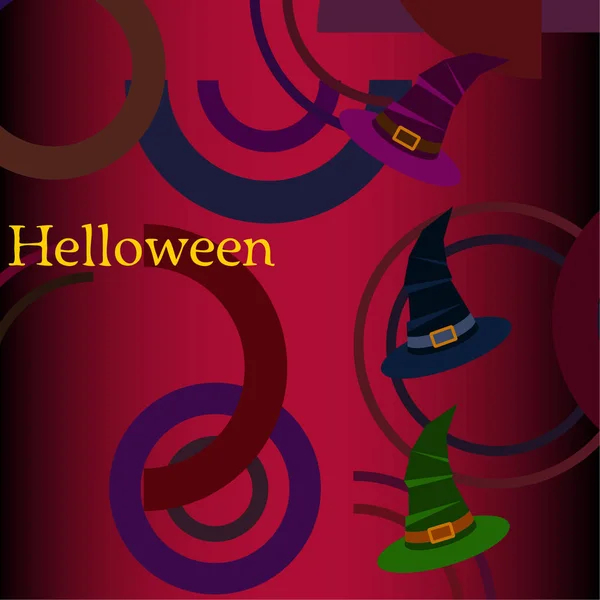 Halloween Hintergrund Mit Hexenhüten Halloween Karte — Stockvektor