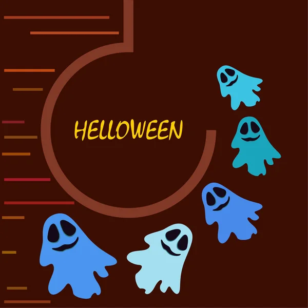 Halloween Vektorhintergrund Mit Geistern Illustration — Stockvektor