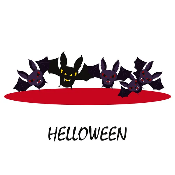 Halloween Fladdermöss Bakgrund Halloween Affisch Vektorillustration — Stock vektor