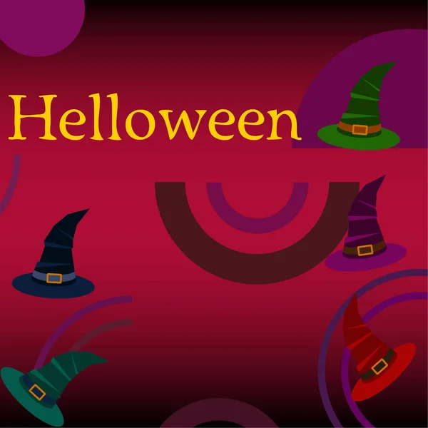 Chapeaux Sorcière Halloween Fond Vectoriel — Image vectorielle