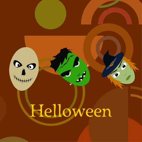 Halloween Background Skulls Vector Illustration — Stock Vector