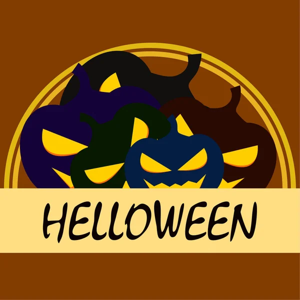 Abóboras Halloween Lanternas Fundo Vetorial —  Vetores de Stock