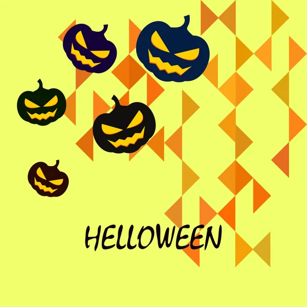 Halloween Pompoenen Lantaarns Oranje Achtergrond — Stockvector