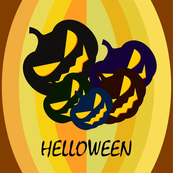Zucche Halloween Lanterne Sfondo Vettoriale — Vettoriale Stock