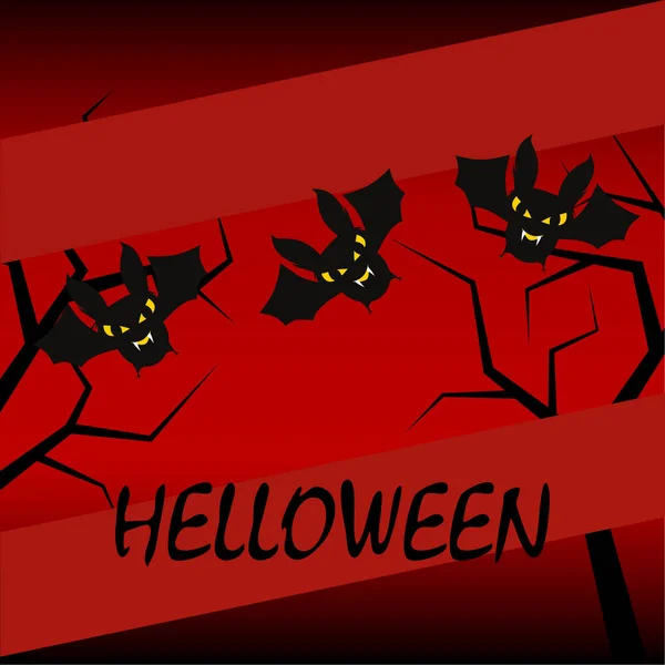 Halloween Fledermäuse Hintergrund Halloween Karte Vektorillustration — Stockvektor