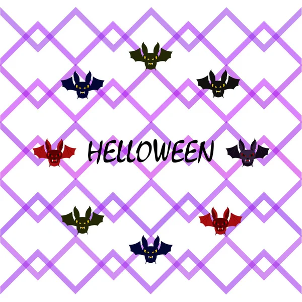 Halloween Pipistrelli Sfondo Poster Halloween Illustrazione Vettoriale — Vettoriale Stock