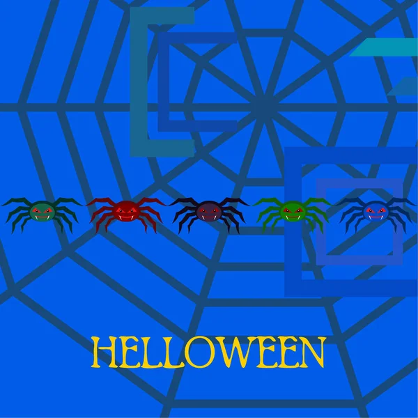 Halloween Hintergrund Mit Spinnen Vektor Illustration — Stockvektor