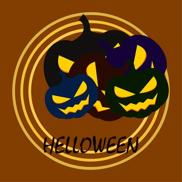 Calabazas Halloween Linternas Vector Fondo — Archivo Imágenes Vectoriales