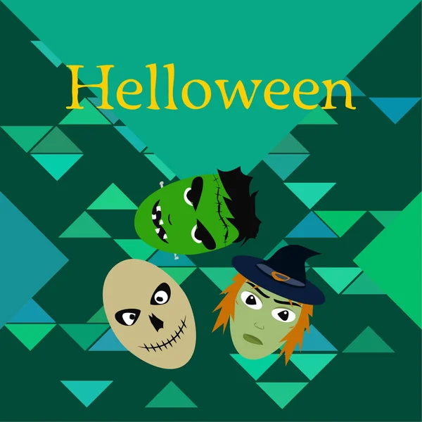 Podzimní Halloween Pozadí Lebkami Vektorové Ilustrace — Stockový vektor