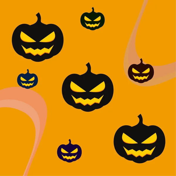 Halloween Citrouilles Illustration Vectoriel Fond — Image vectorielle