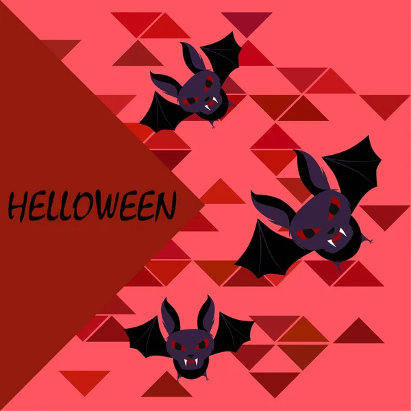 Denevérek Halloween Halloween Poszter Vektor — Stock Vector