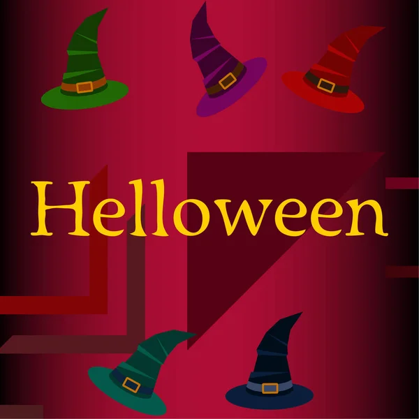 Halloween Hexenhüte Vektor Hintergrund — Stockvektor