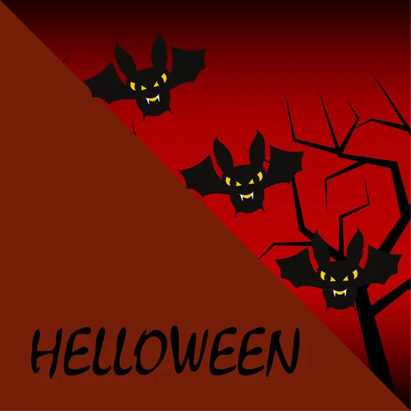 Halloween Netopýři Pozadí Halloween Karta Vektorové Ilustrace — Stockový vektor