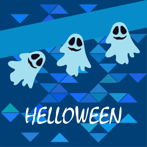Fond Halloween Avec Fantômes Illustration Vectorielle — Image vectorielle