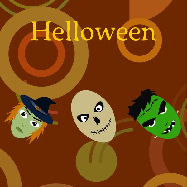 Halloween Achtergrond Met Schedels Vectorillustratie — Stockvector