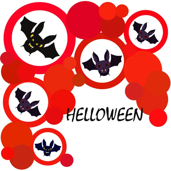 Halloween Vleermuizen Achtergrond Halloween Poster Vectorillustratie — Stockvector