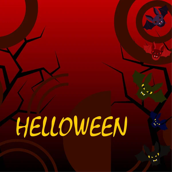 Halloween Netopýři Halloween Plakát Vektorové Ilustrace — Stockový vektor