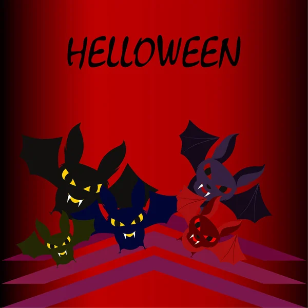 Nietoperze Halloween Halloween Plakat Wektor — Wektor stockowy