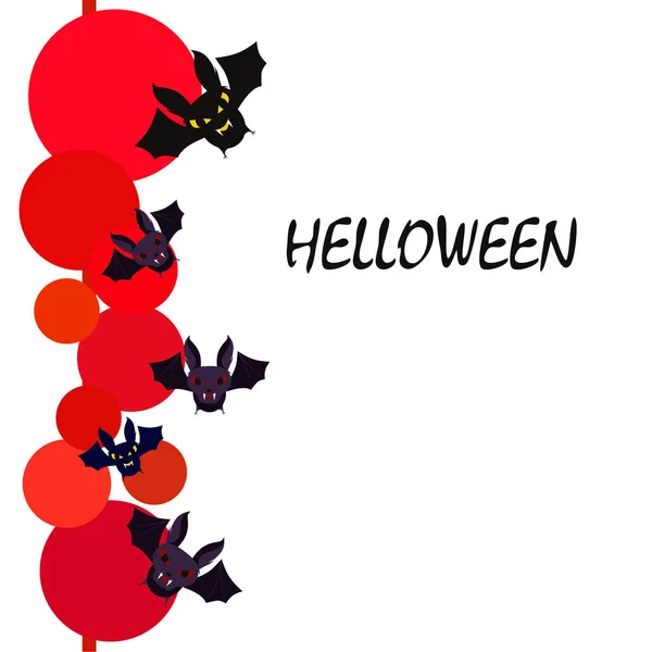 Halloween Vleermuizen Achtergrond Halloween Poster Vectorillustratie — Stockvector