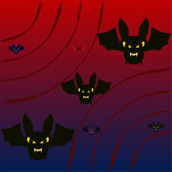 Chauves Souris Halloween Affiche Halloween Illustration Vectorielle — Image vectorielle