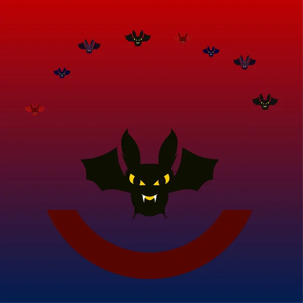 Chauves Souris Halloween Affiche Halloween Illustration Vectorielle — Image vectorielle