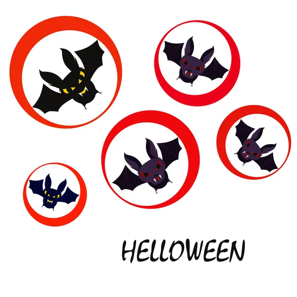 Halloween Pipistrelli Sfondo Poster Halloween Illustrazione Vettoriale — Vettoriale Stock