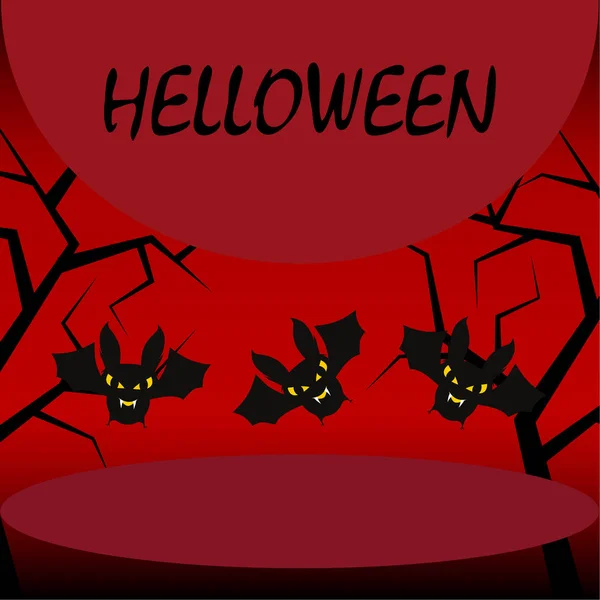 Tło Nietoperzy Halloween Halloween Karty Ilustracji Wektorowych — Wektor stockowy