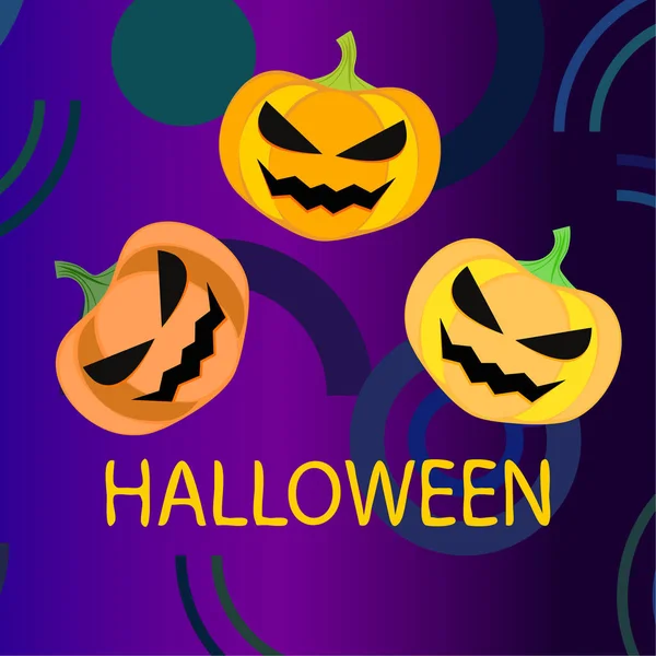 Fondo Calabazas Halloween Ilustración Vectorial — Vector de stock
