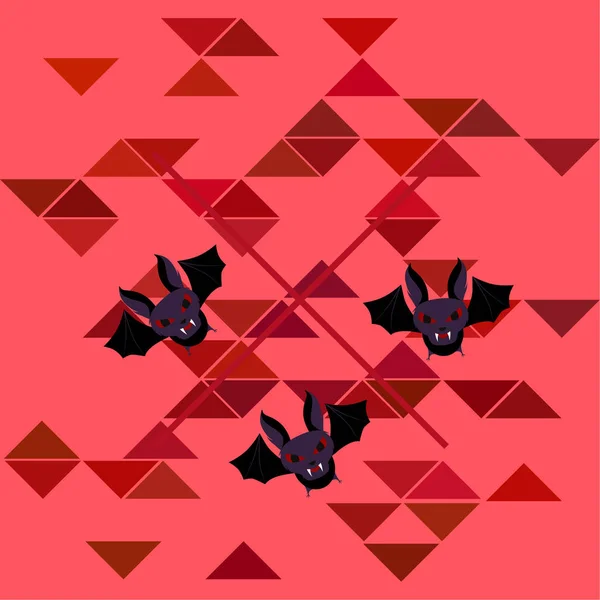 Morcegos Halloween Cartaz Halloween Vector — Vetor de Stock