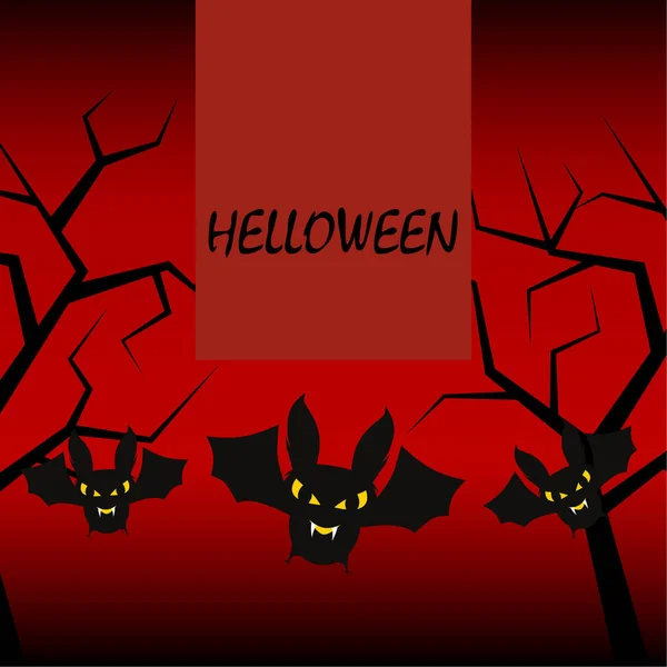 Halloween Bats Background Halloween Card Vector Illustration — Stock Vector