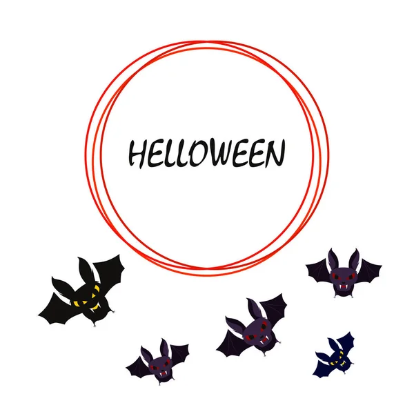 Halloween Vleermuizen Achtergrond Halloween Card Vectorillustratie — Stockvector