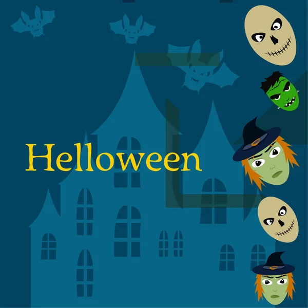 Halloween Achtergrond Met Schedels Vectorillustratie — Stockvector