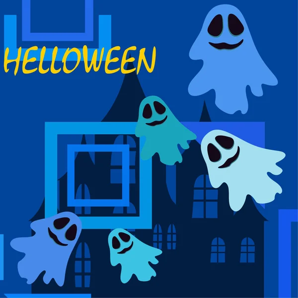 Halloween Geesten Nacht Illustratie Vector Achtergrond — Stockvector