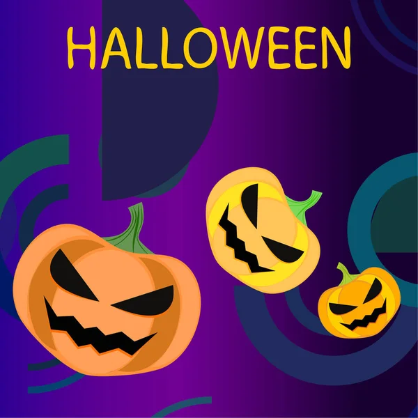 Fondo Calabazas Halloween Ilustración Vectorial — Vector de stock