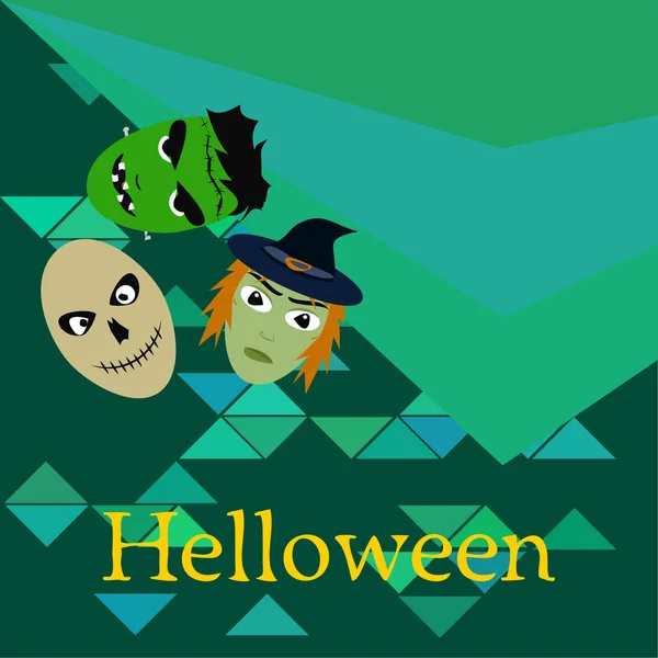 Fondo Otoño Halloween Con Cráneos Ilustración Vectorial — Vector de stock