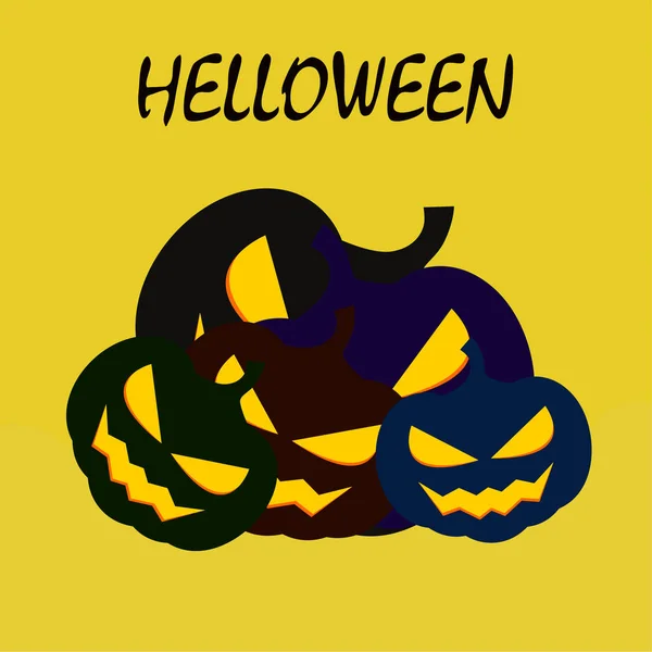 Calabazas Halloween Linternas Vector Fondo — Archivo Imágenes Vectoriales