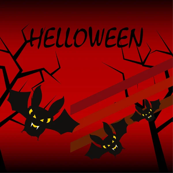 Halloween Vleermuizen Achtergrond Halloween Card Vectorillustratie — Stockvector