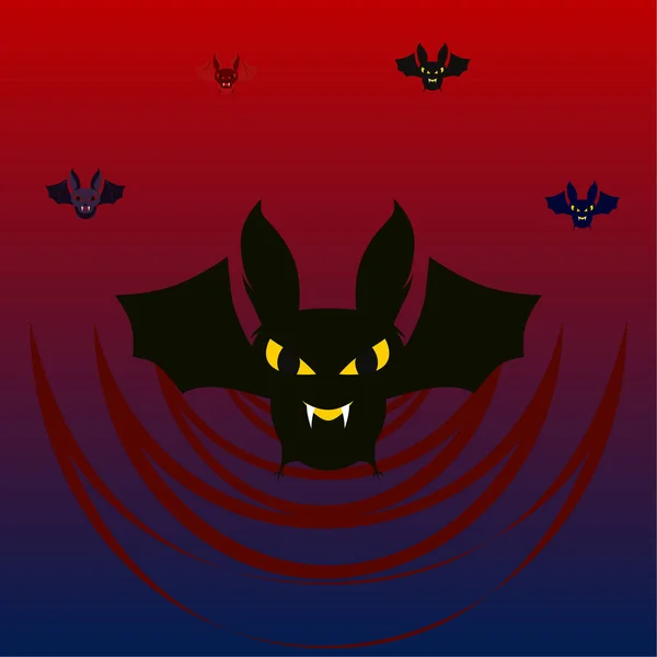 Halloween Fledermäuse Halloween Poster Vektorillustration — Stockvektor
