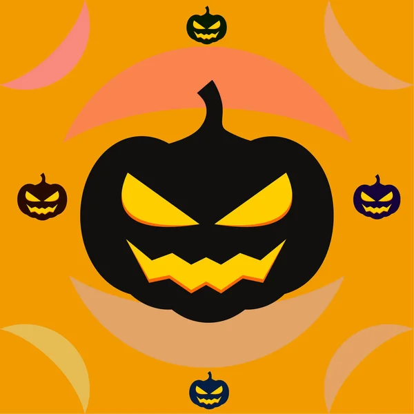 Halloween Citrouilles Illustration Vectoriel Fond — Image vectorielle