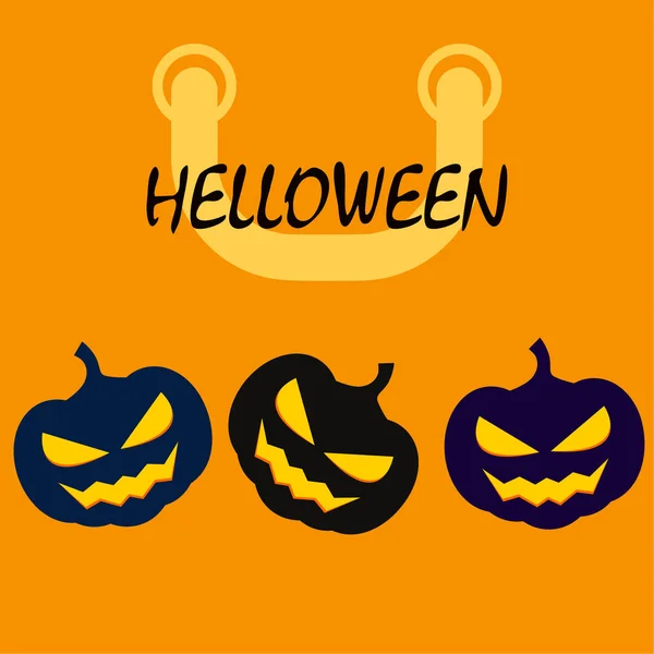 Halloween Achtergrond Met Jack Lanterns Vectorillustratie — Stockvector