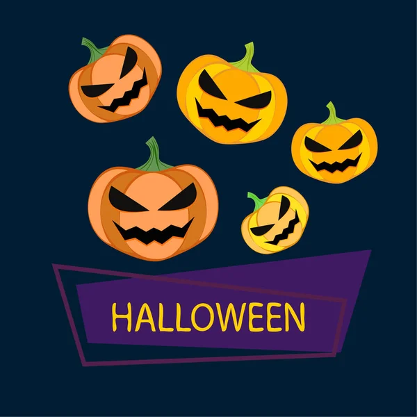 Linternas Halloween Fondo Calabazas Ilustración Vectorial — Archivo Imágenes Vectoriales
