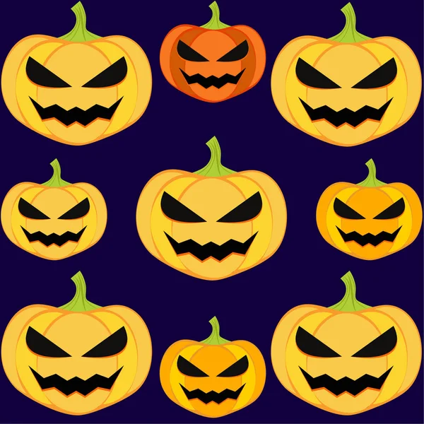 Halloween Citrouilles Fond Illustration Vectorielle — Image vectorielle