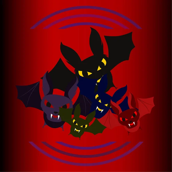 Pipistrelli Halloween Poster Halloween Vettore — Vettoriale Stock