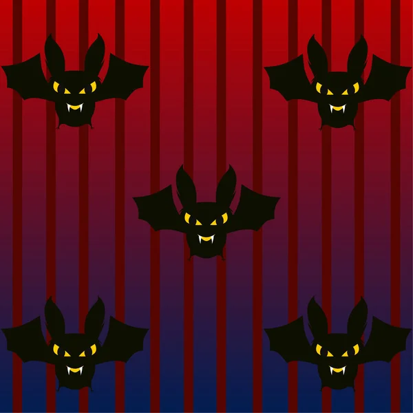 Morcegos Halloween Cartaz Halloween Ilustração Vetorial —  Vetores de Stock