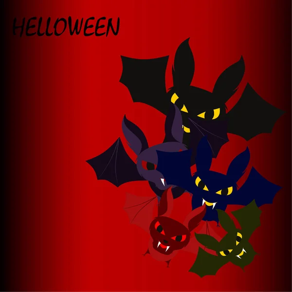 Chauves Souris Halloween Affiche Halloween Illustration Vectorielle — Image vectorielle