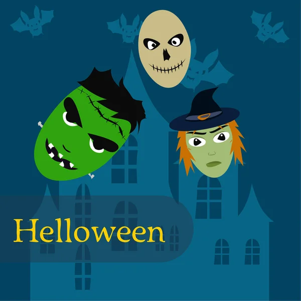 Halloween Ősz Koponyák Vektoros Illusztráció — Stock Vector
